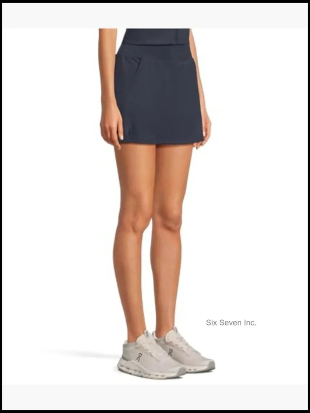 High rise skort with side slits for active wear